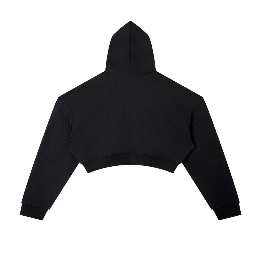 GREEN RABBIT CROPPED HOODIE