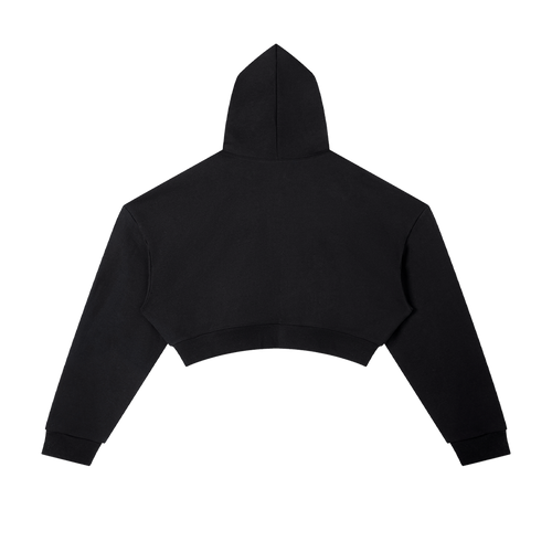 GREEN RABBIT CROPPED HOODIE